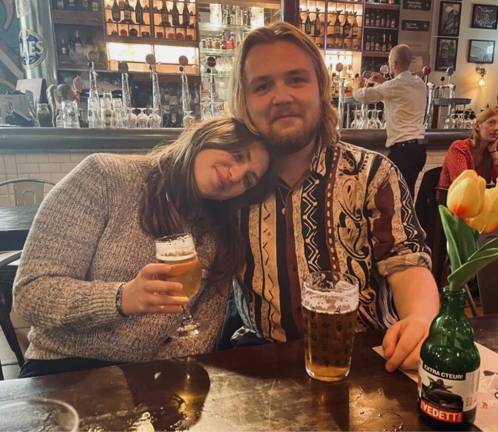 Lindsay and Josh in a pub